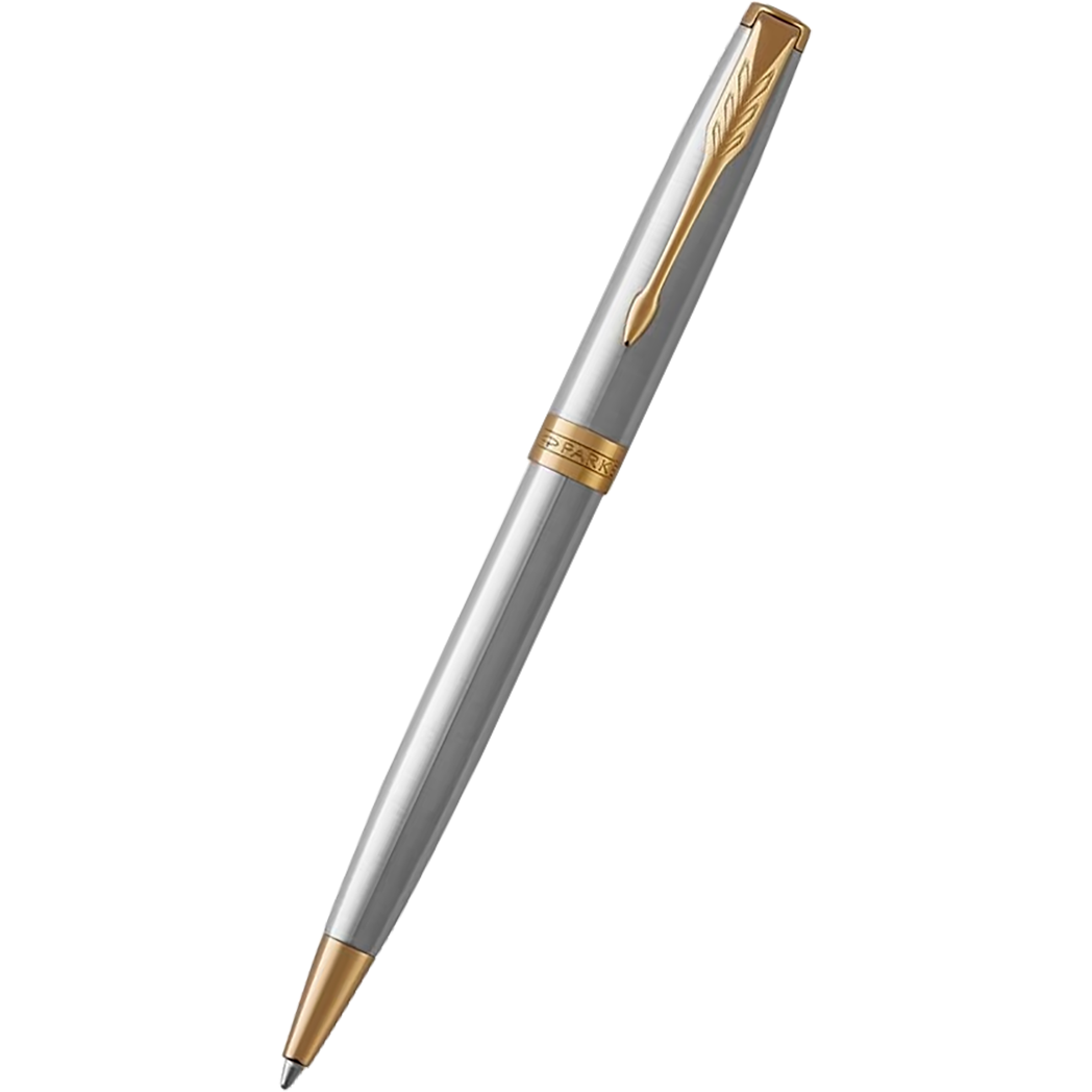 Parker Sonnet Stainless Steel with Gold Trim Ballpoint Pen-Pen Boutique Ltd