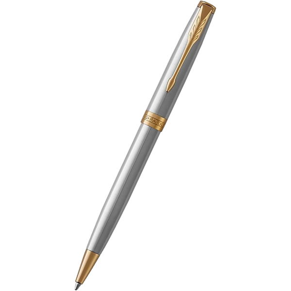 Parker Sonnet Stainless Steel with Gold Trim Ballpoint Pen-Pen Boutique Ltd