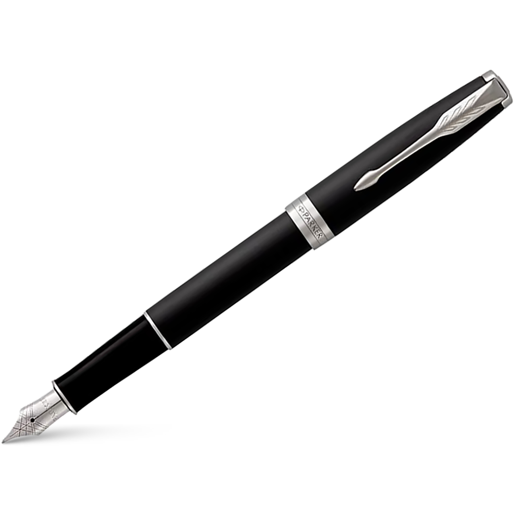 Parker Sonnet Matte Black with Chrome Trim Fountain Pen-Pen Boutique Ltd