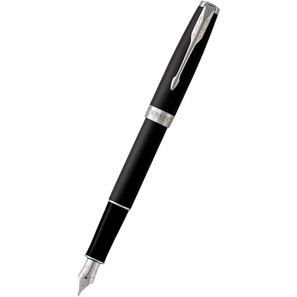 Parker Sonnet Matte Black with Chrome Trim Fountain Pen-Pen Boutique Ltd