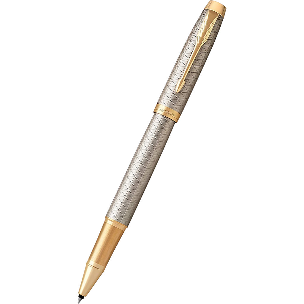 Parker IM Premium Warm Silver with Gold Trim Rollerball Pen-Pen Boutique Ltd