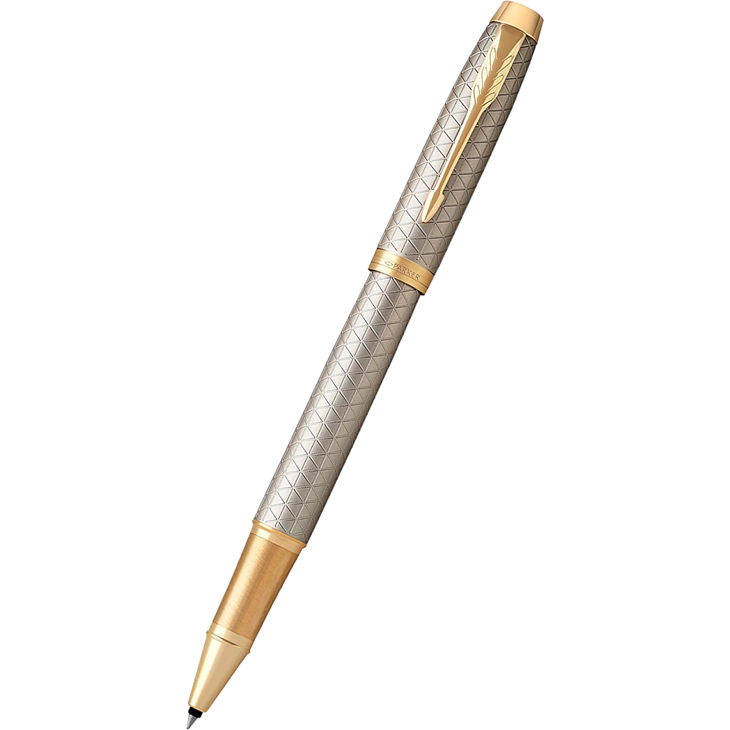 Parker IM Premium Warm Silver with Gold Trim Rollerball Pen-Pen Boutique Ltd