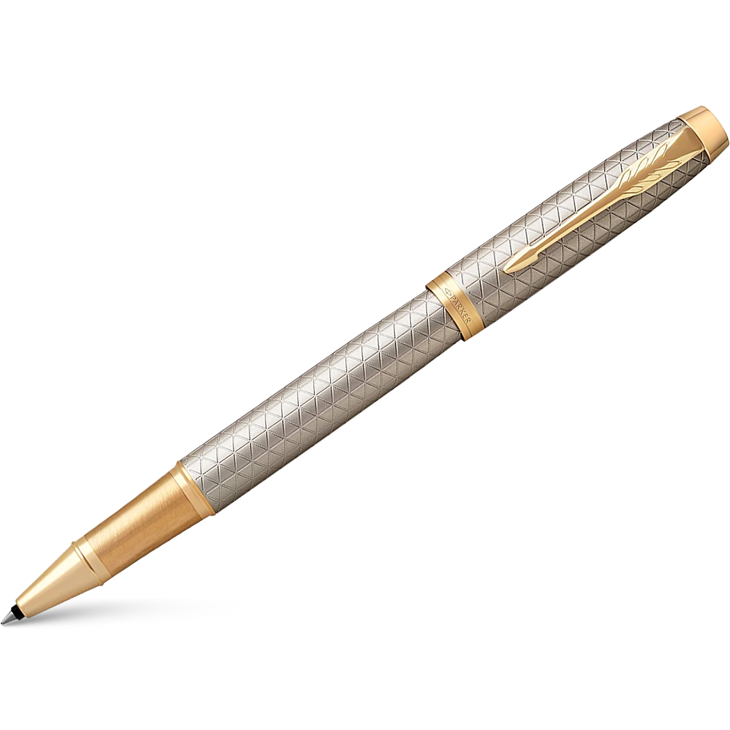 Parker IM Premium Warm Silver with Gold Trim Rollerball Pen-Pen Boutique Ltd