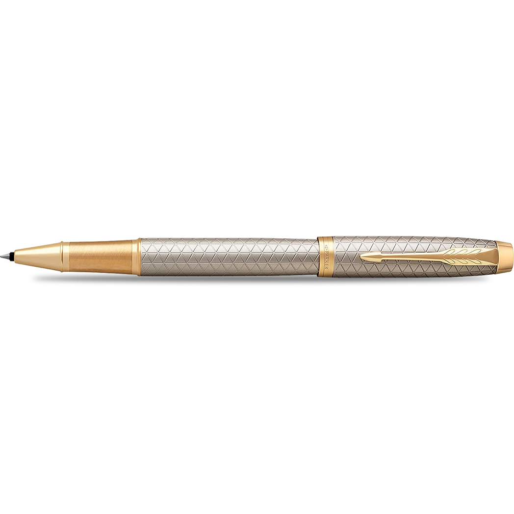 Parker IM Premium Warm Silver with Gold Trim Rollerball Pen-Pen Boutique Ltd