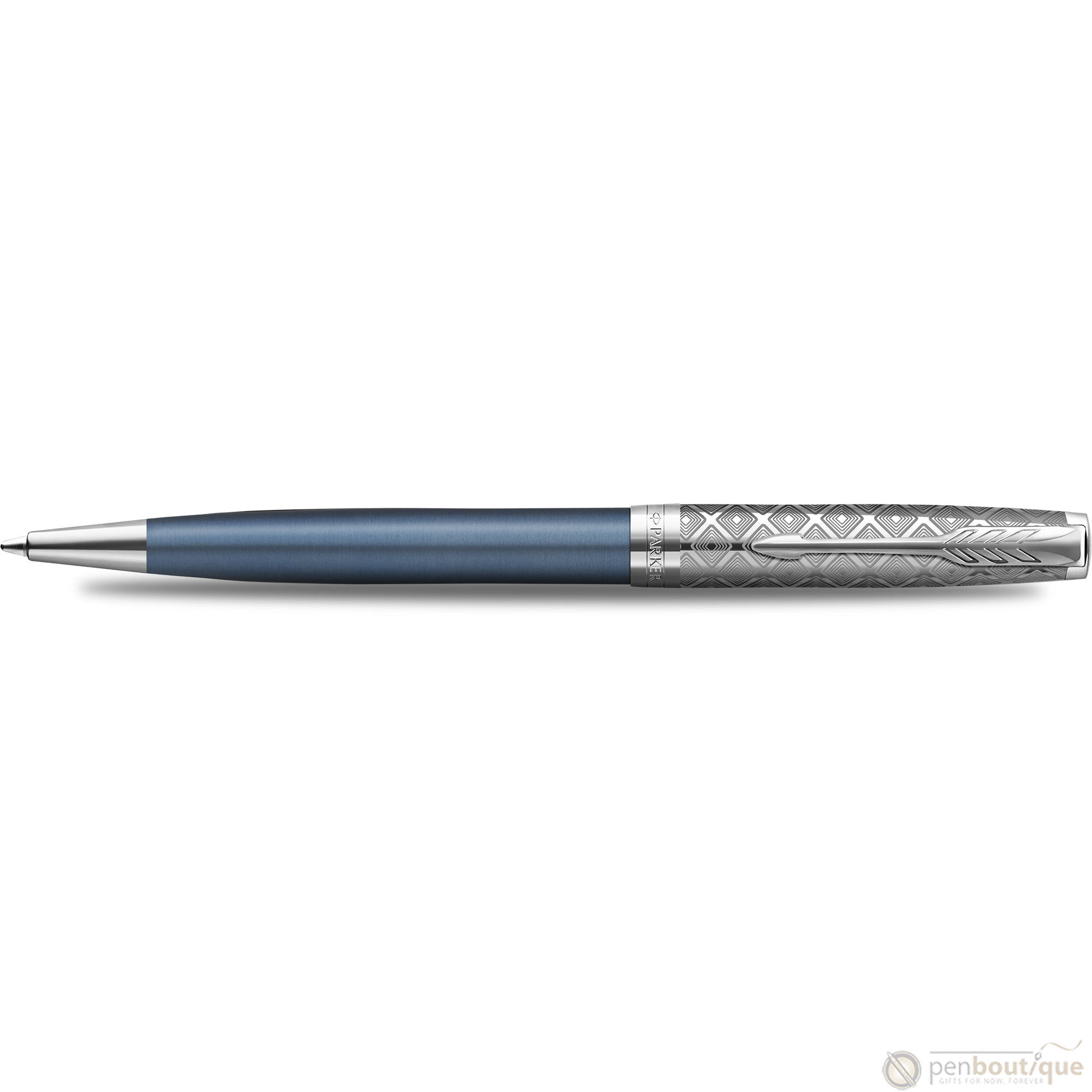 Parker Sonnet Premium Refresh Ballpoint Pen - Metal & Blue - Chrome Trim-Pen Boutique Ltd