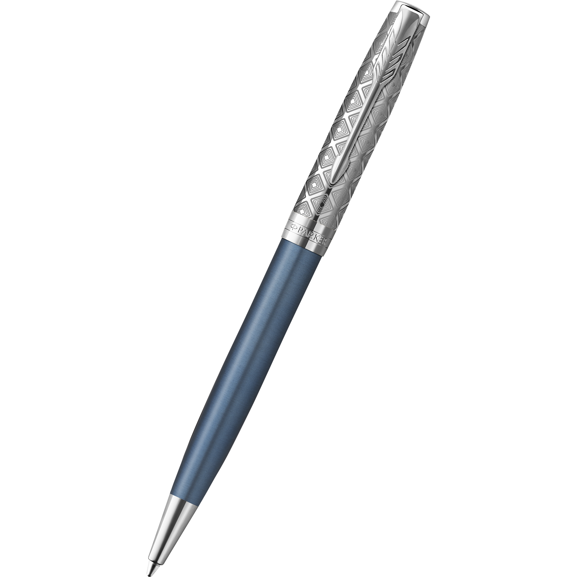 Parker Sonnet Premium Refresh Ballpoint Pen - Metal & Blue - Chrome Trim-Pen Boutique Ltd