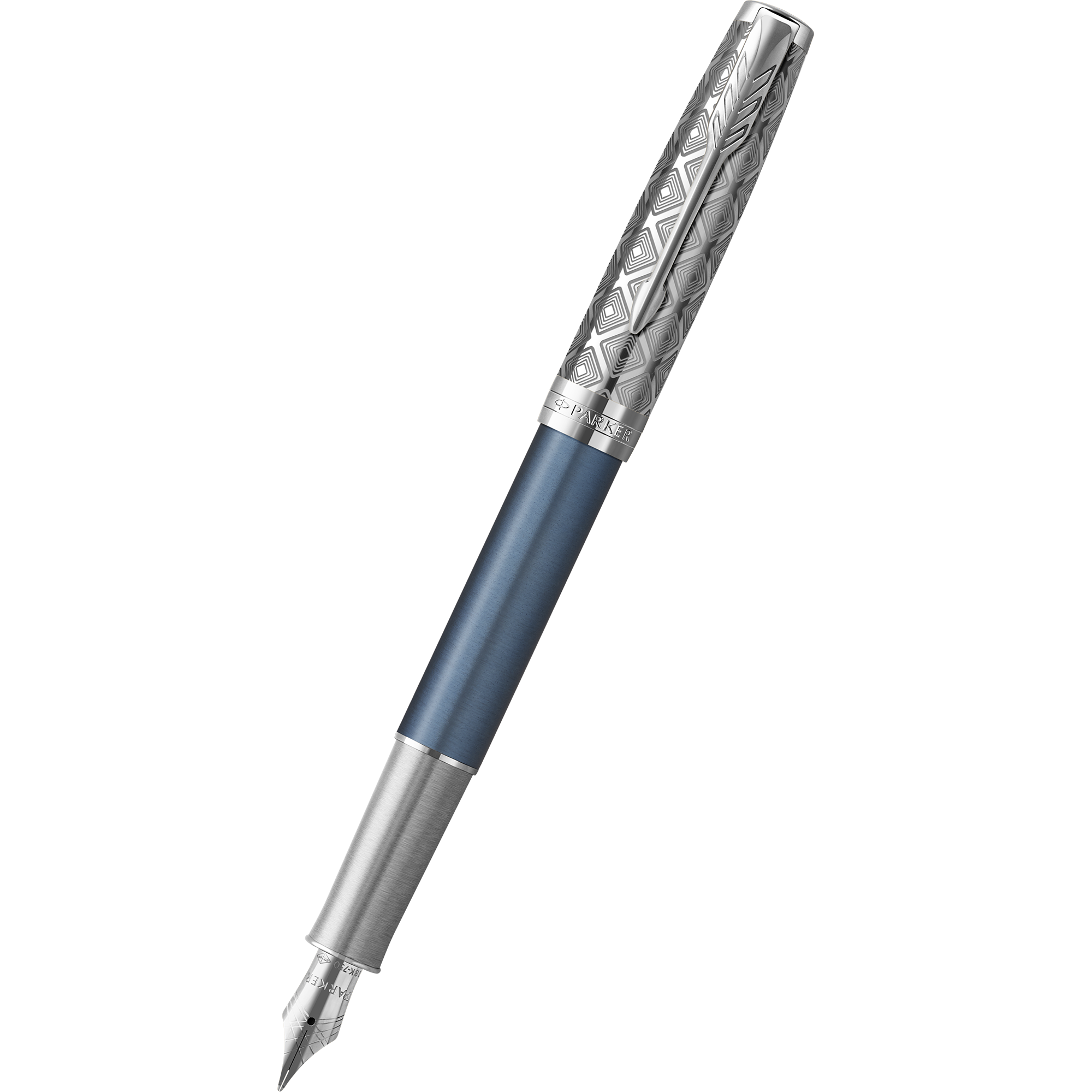 Parker Sonnet Premium Refresh Fountain Pen - Metal & Blue - Chrome Trim-Pen Boutique Ltd