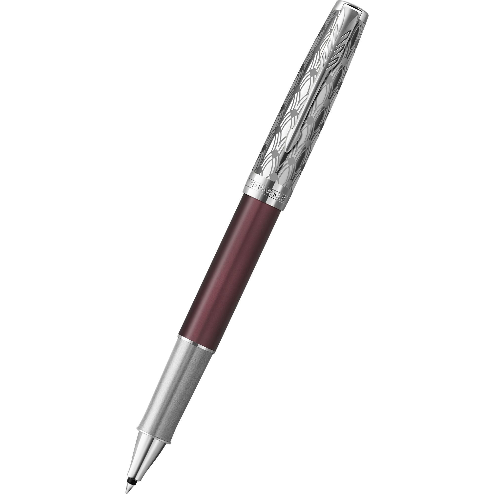 Parker Sonnet Premium Refresh Rollerball Pen - Metal & Red - Chrome Trim-Pen Boutique Ltd