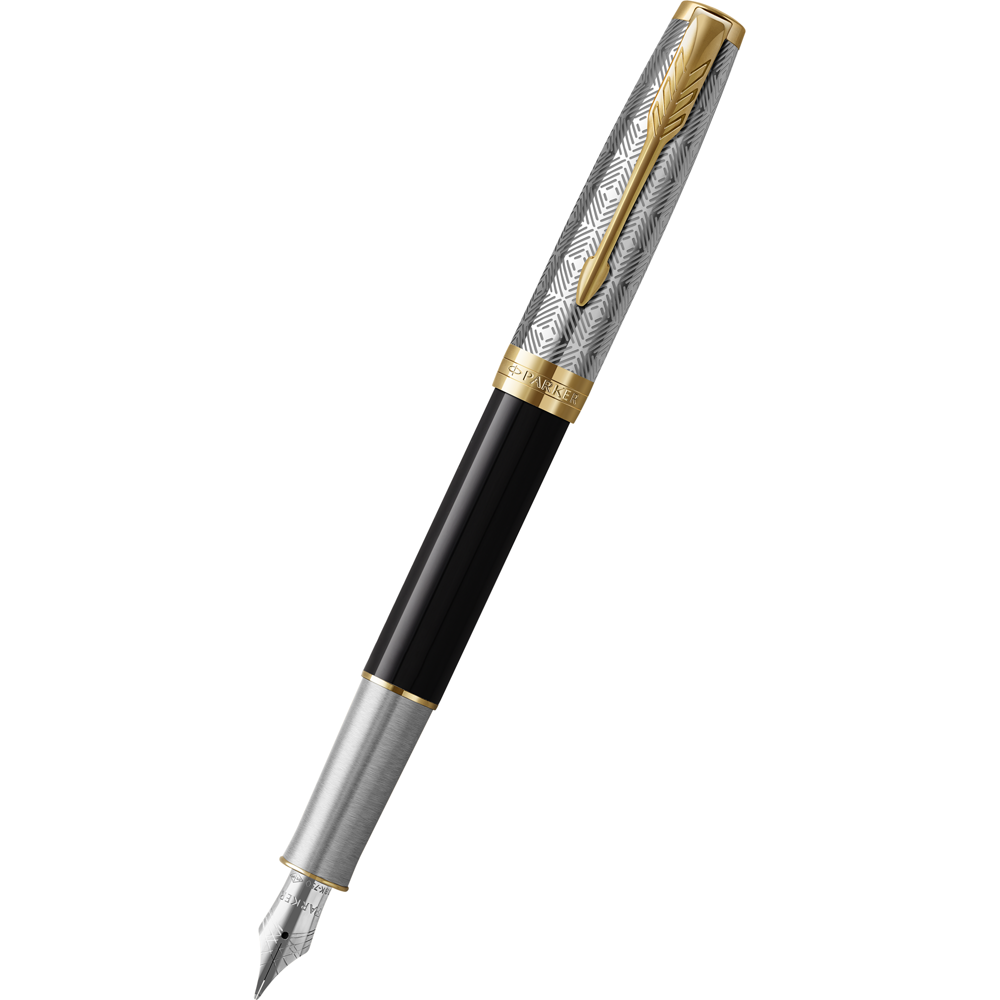 Parker Sonnet Premium Refresh Fountain Pen - Metal & Black - Gold Trim-Pen Boutique Ltd