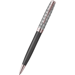 Parker Sonnet Premium Refresh Ballpoint Pen - Metal & Grey - Pink Gold Trim-Pen Boutique Ltd