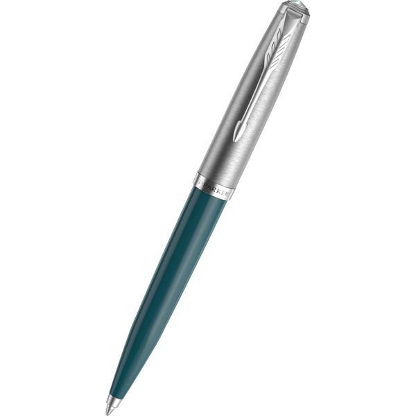 Parker 51 Next Generation Ballpoint Pen - Teal Blue - Chrome Trim-Pen Boutique Ltd