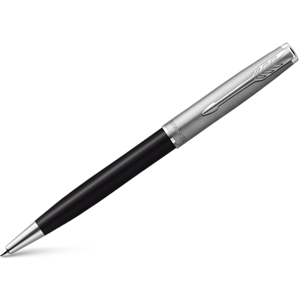 Parker Sonnet Ballpoint Pen - Black - Chrome Trim-Pen Boutique Ltd