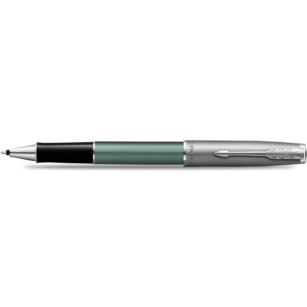 Parker Sonnet Rollerball Pen - Metal & Green-Pen Boutique Ltd