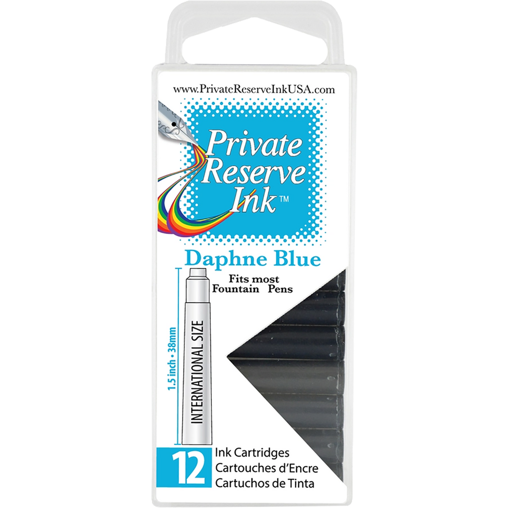 Private Reserve Winter Color Ink Cartridges - Daphne Blue (12 per pack)-Pen Boutique Ltd