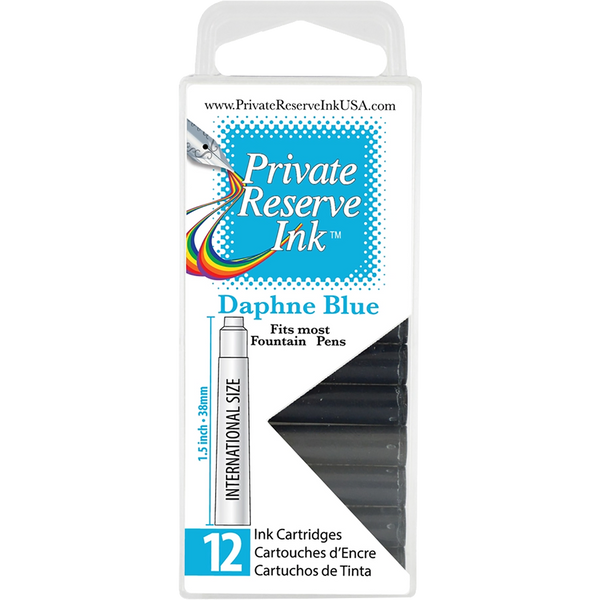 Private Reserve Winter Color Ink Cartridges - Daphne Blue (12 per pack)-Pen Boutique Ltd
