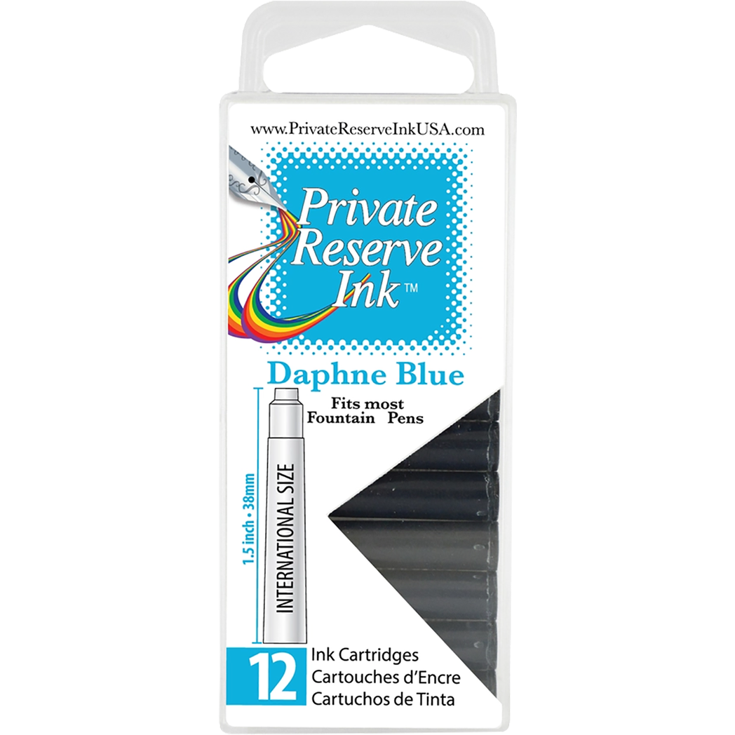 Private Reserve Winter Color Ink Cartridges - Daphne Blue (12 per pack)-Pen Boutique Ltd