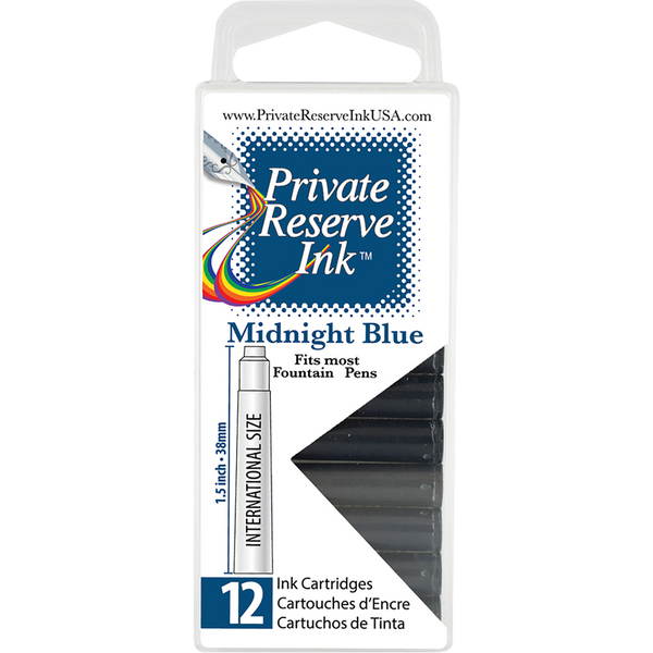 Private Reserve Winter Color Ink Cartridges - Midnight Blue (12 per pack)-Pen Boutique Ltd