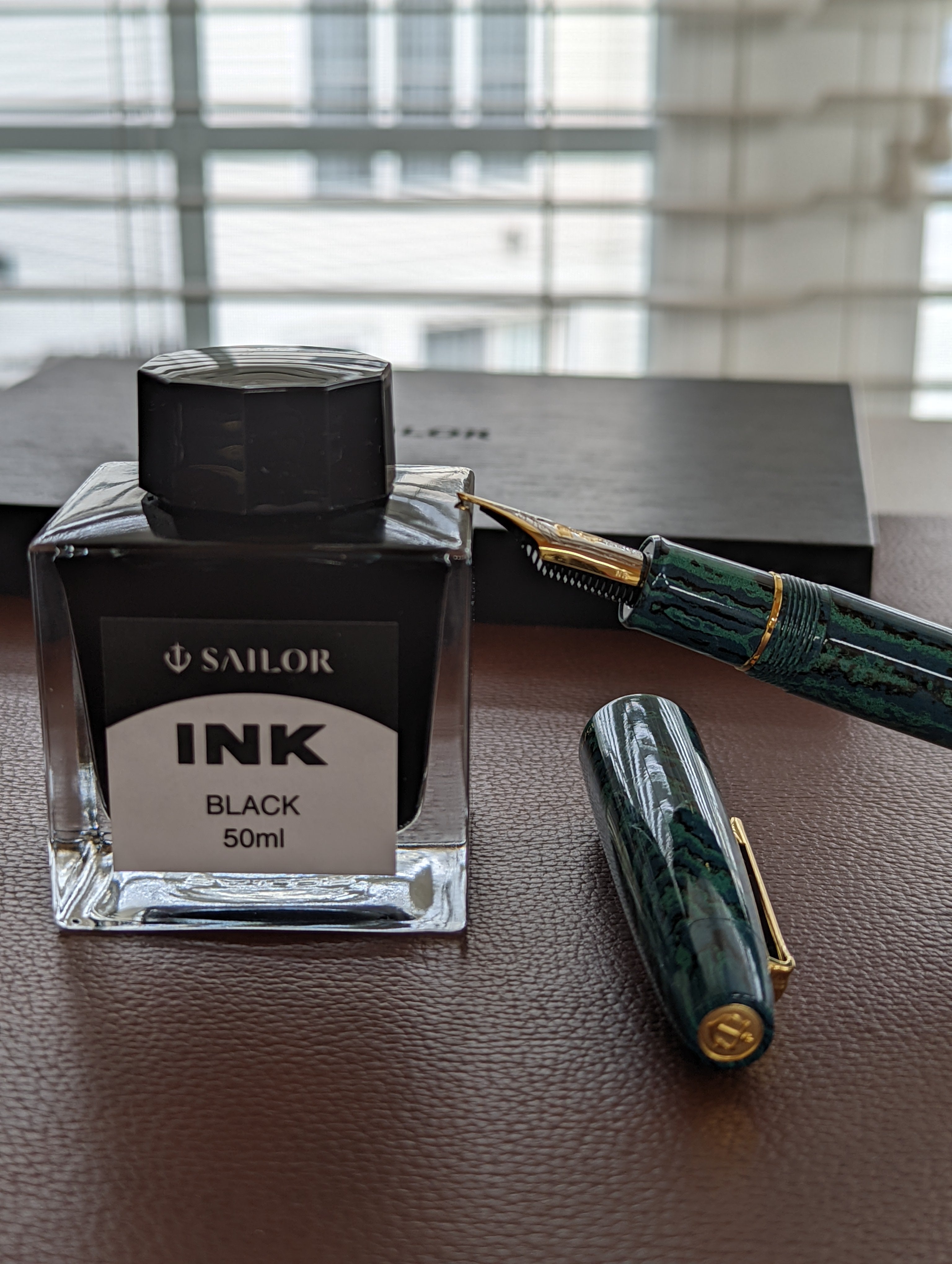 Sailor Fountain Pen - Naginata Togi - Green Echo ( RYOKKYO ) - Gold Trim - Bespoke Dealer Exclusive-Pen Boutique Ltd