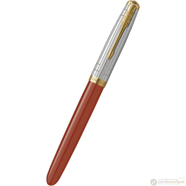 Parker 51 Fountain Pen - Premium Rage Red - Gold Trim-Pen Boutique Ltd