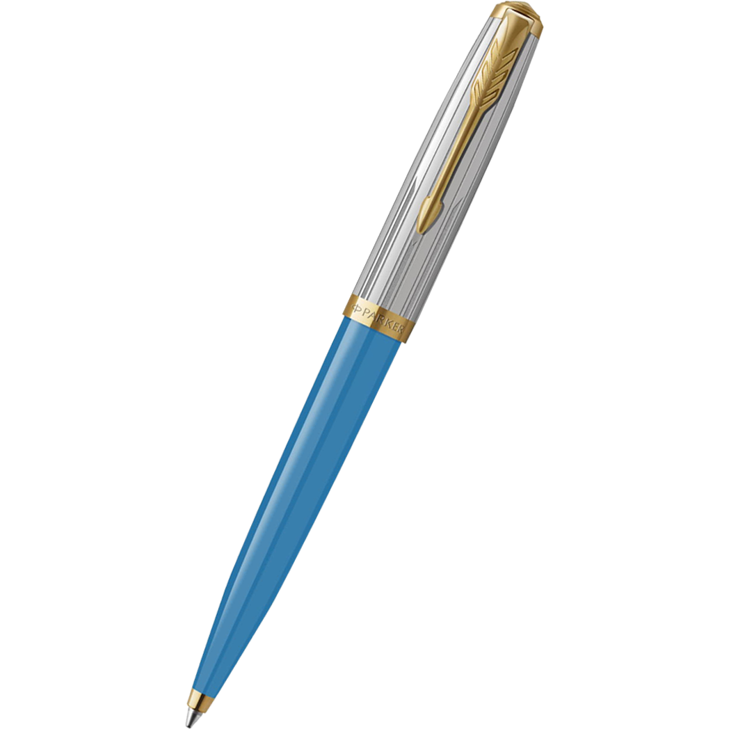 Parker 51 Ballpoint Pen - Premium Turquoise - Gold Trim-Pen Boutique Ltd
