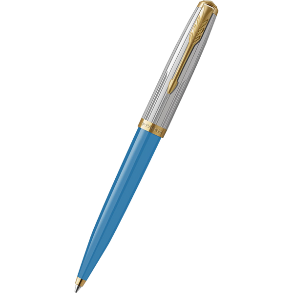 Parker 51 Ballpoint Pen - Premium Turquoise - Gold Trim-Pen Boutique Ltd