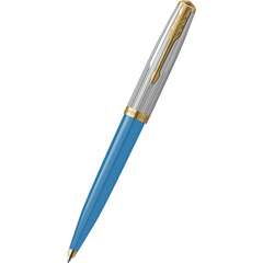 Parker 51 Ballpoint Pen - Premium Turquoise - Gold Trim-Pen Boutique Ltd