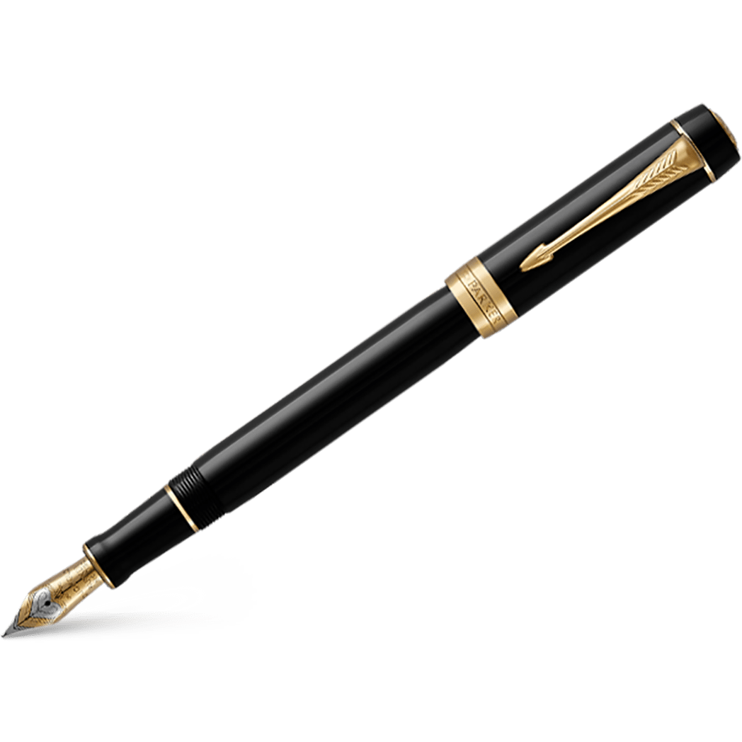 Parker Duofold Fountain Pen - Classic Black Centennial - Gold Trim Parker Duofold Fountain Pen - Classic Black Centennial - Gold Trim