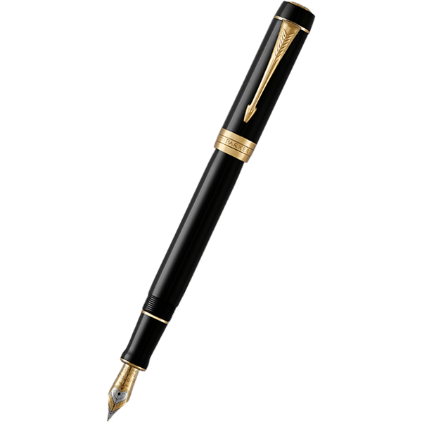 Parker Duofold Fountain Pen - Classic Black Centennial - Gold Trim Parker Duofold Fountain Pen - Classic Black Centennial - Gold Trim