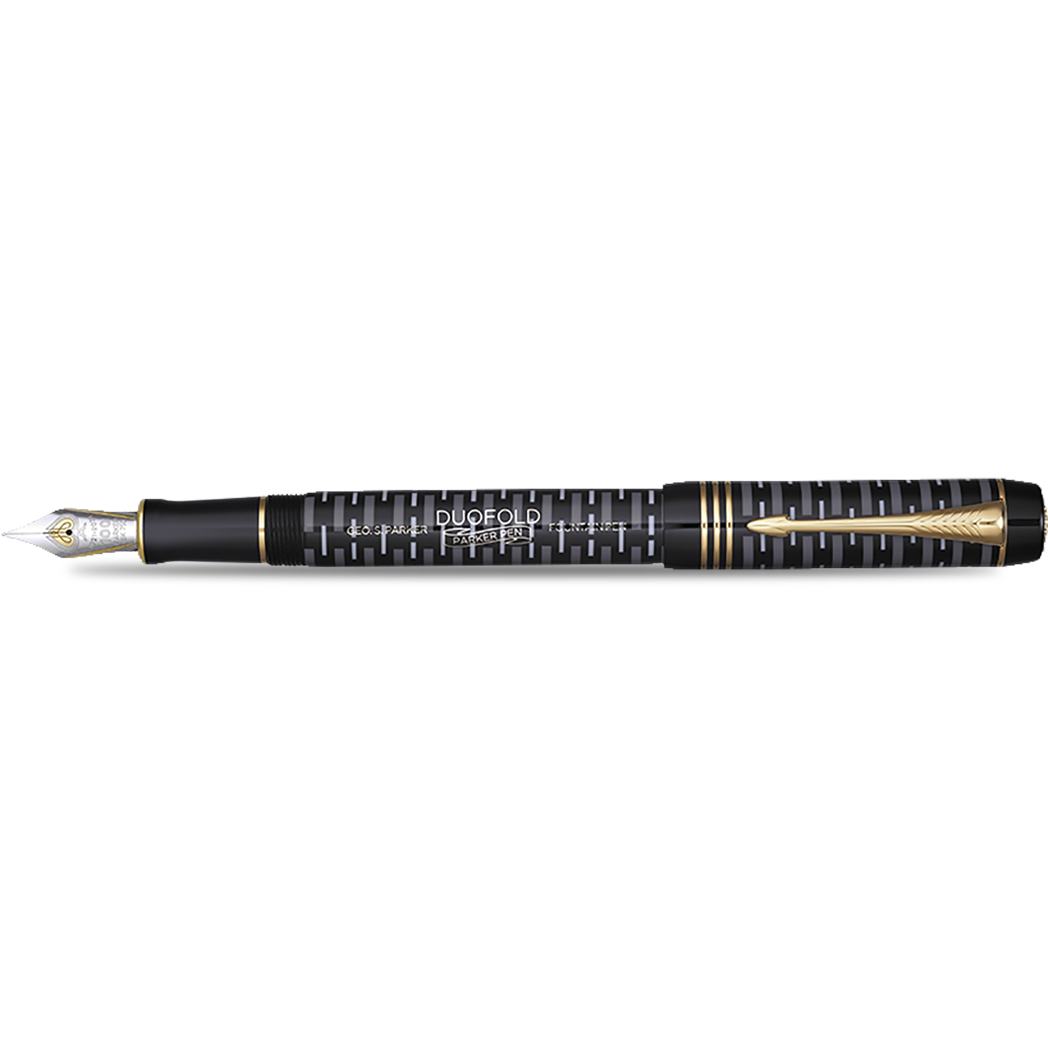Parker Duofold Fountain Pen - Special Edition - Black - Gold Trim - Centennial-Pen Boutique Ltd
