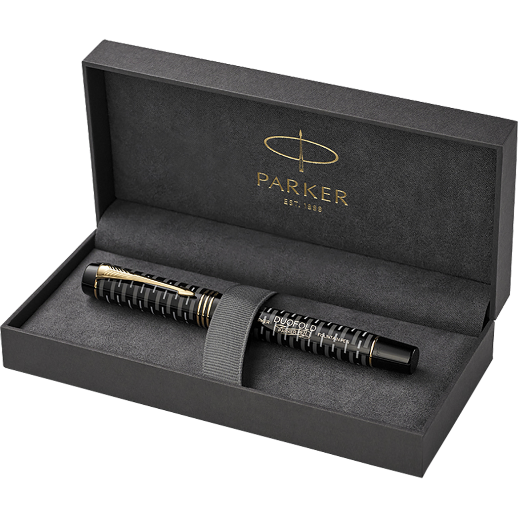 Parker Duofold Fountain Pen - Special Edition - Black - Gold Trim - Centennial-Pen Boutique Ltd