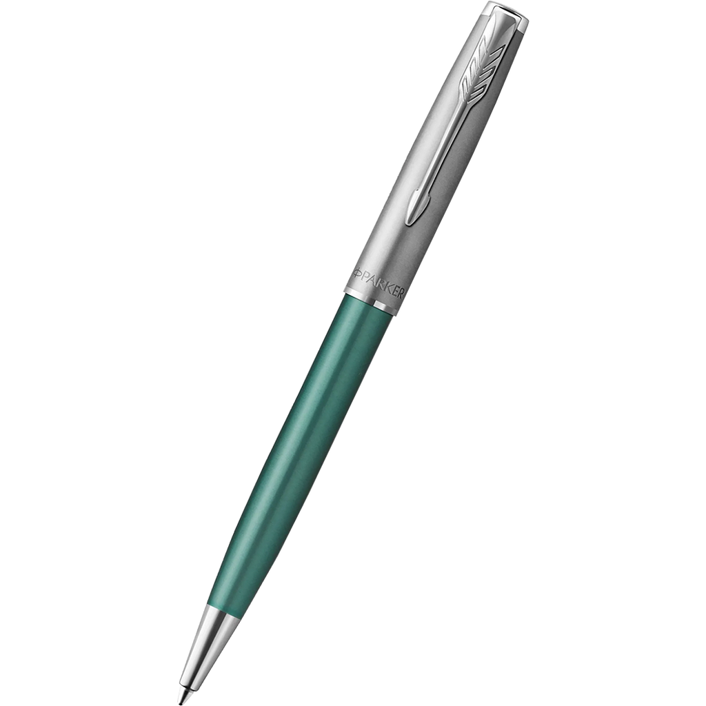 Parker Sonnet Ballpoint Pen - Metal & Green-Pen Boutique Ltd