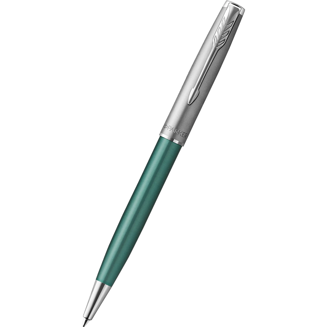 Parker Sonnet Ballpoint Pen - Metal & Green-Pen Boutique Ltd