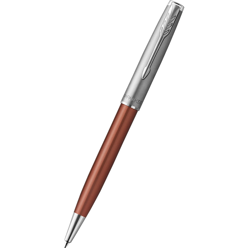 Parker Sonnet Ballpoint Pen - Metal & Orange-Pen Boutique Ltd