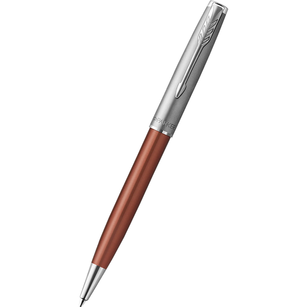 Parker Sonnet Ballpoint Pen - Metal & Orange-Pen Boutique Ltd