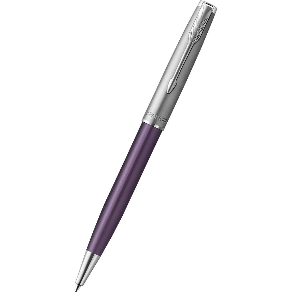 Parker Sonnet Ballpoint Pen - Metal & Violet-Pen Boutique Ltd