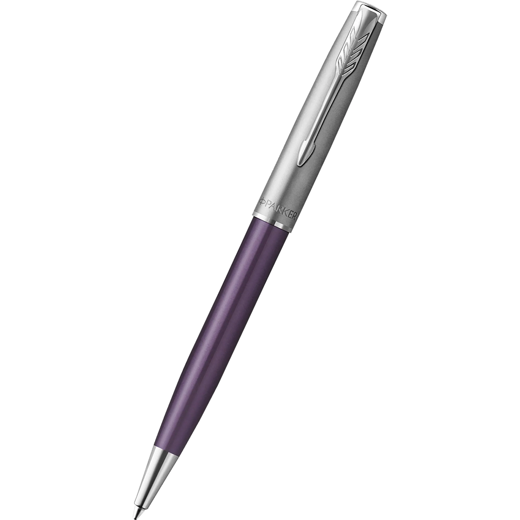 Parker Sonnet Ballpoint Pen - Metal & Violet-Pen Boutique Ltd