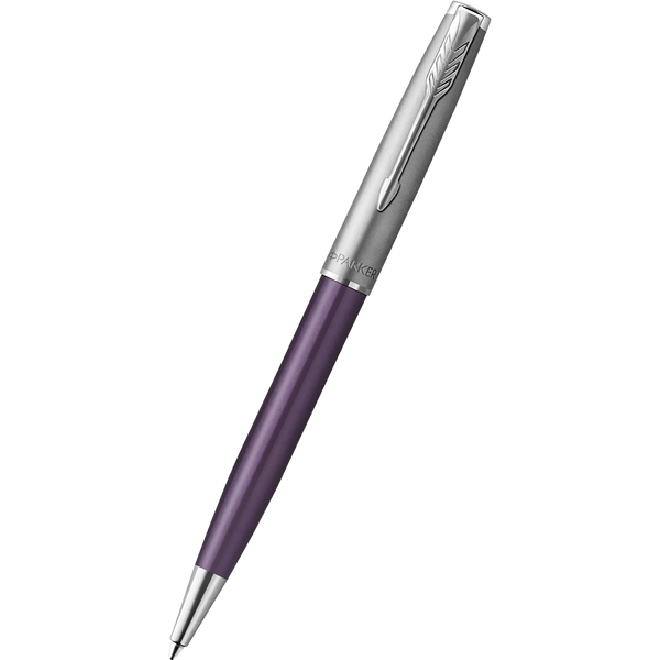 Parker Sonnet Ballpoint Pen - Metal & Violet-Pen Boutique Ltd