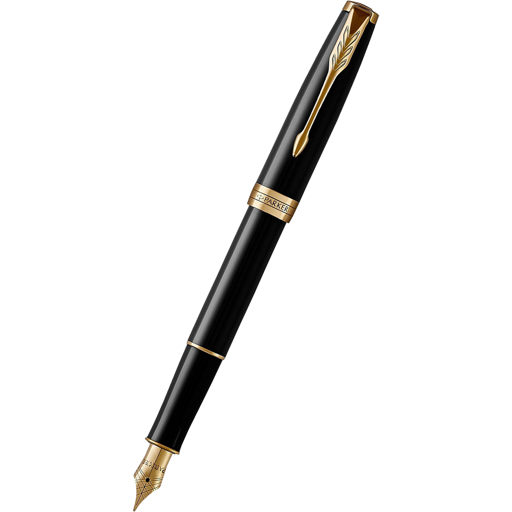 Parker Sonnet Black Lacquer with Gold Trim Fountain Pen-Pen Boutique Ltd