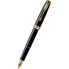 Parker Sonnet Black Lacquer with Gold Trim Fountain Pen-Pen Boutique Ltd