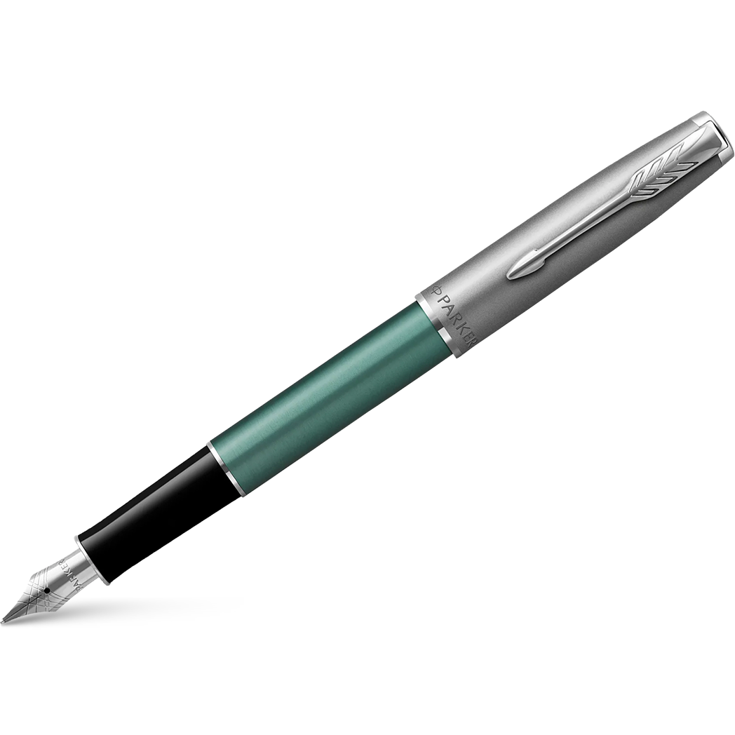 Parker Sonnet Fountain Pen - Metal & Green-Pen Boutique Ltd