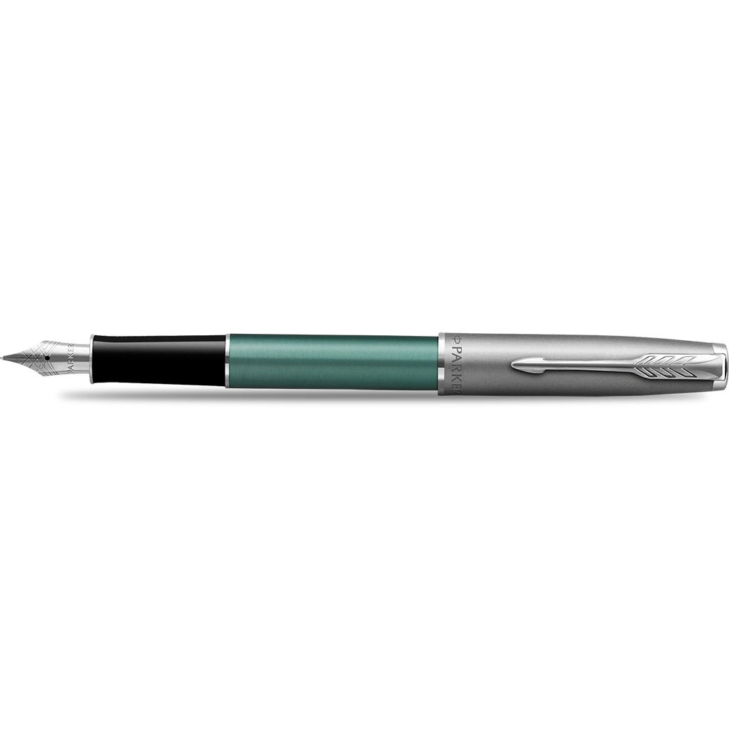 Parker Sonnet Fountain Pen - Metal & Green-Pen Boutique Ltd