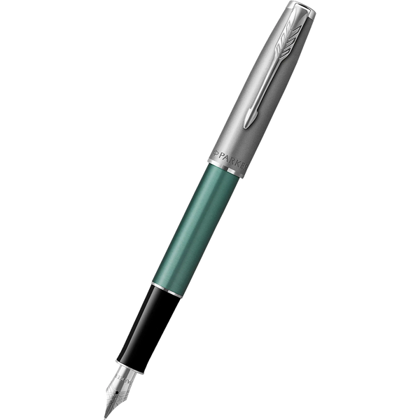Parker Sonnet Fountain Pen - Metal & Green-Pen Boutique Ltd