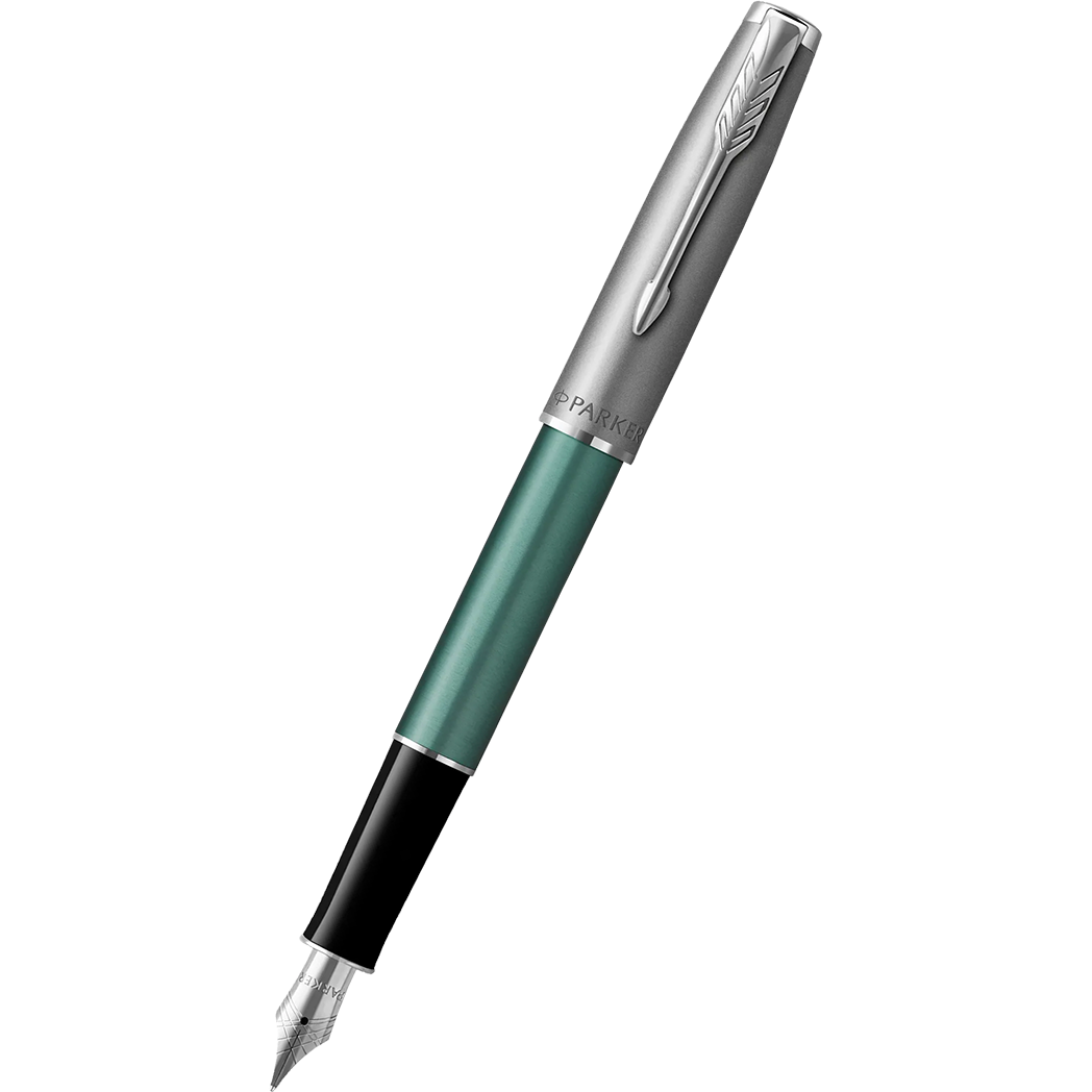 Parker Sonnet Fountain Pen - Metal & Green-Pen Boutique Ltd