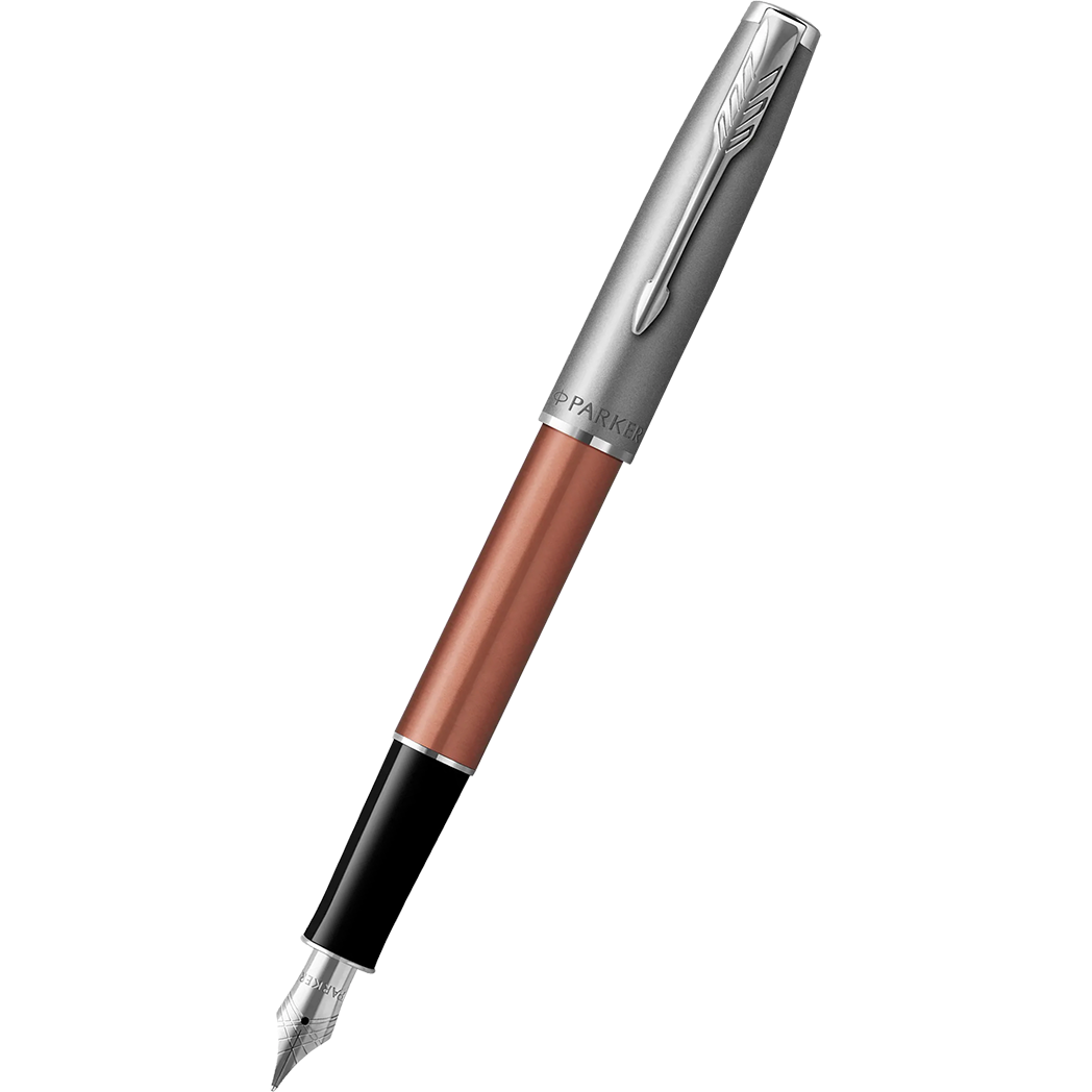 Parker Sonnet Fountain Pen - Metal & Orange-Pen Boutique Ltd