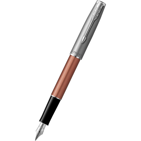 Parker Sonnet Fountain Pen - Metal & Orange-Pen Boutique Ltd