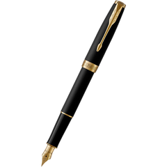 Parker Sonnet Matte Black with Gold Trim Fountain Pen-Pen Boutique Ltd