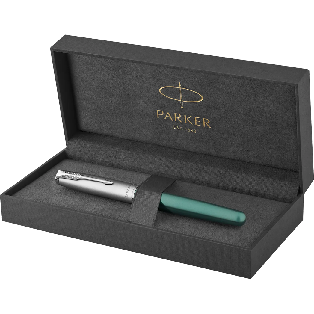 Parker Sonnet Rollerball Pen - Metal & Green-Pen Boutique Ltd