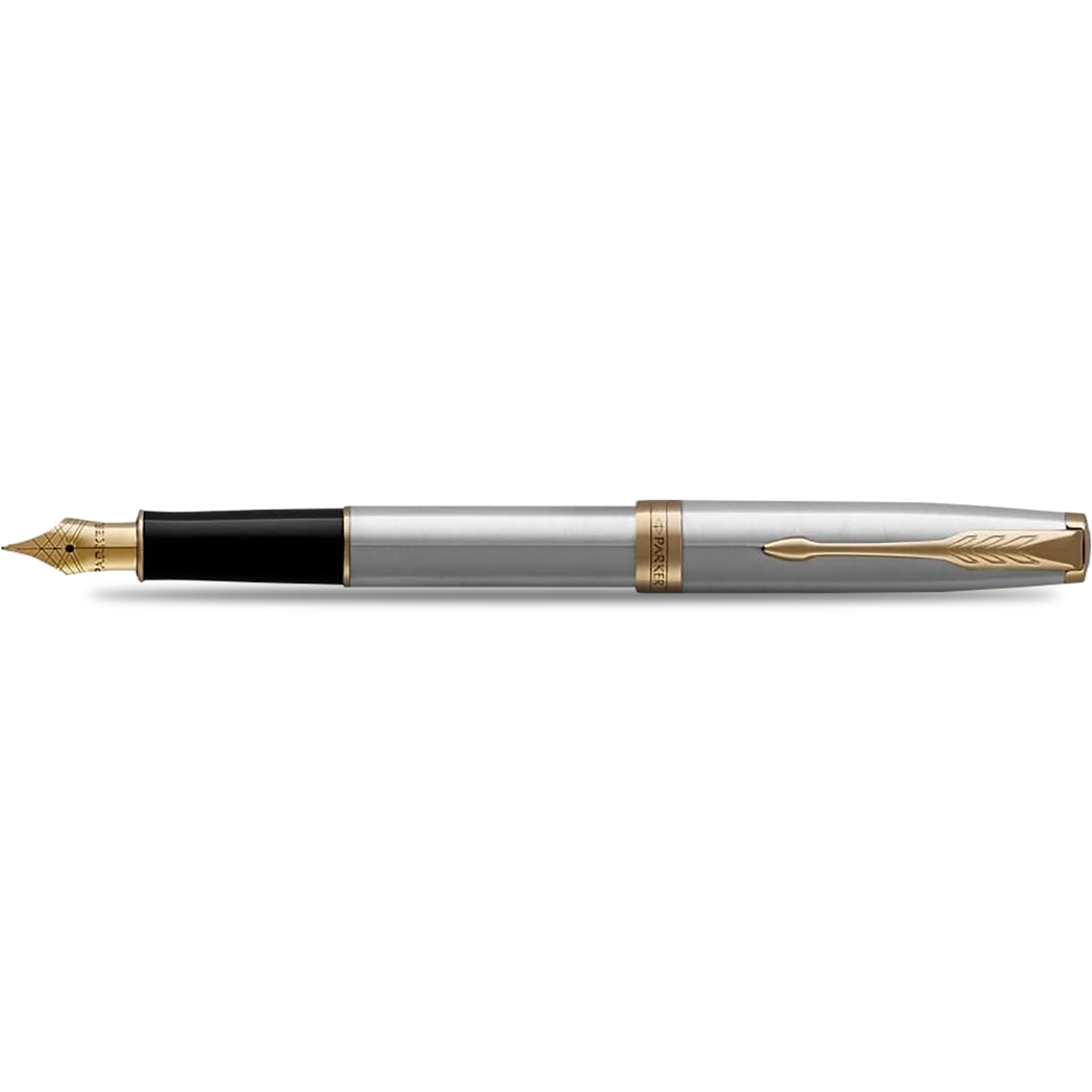 Parker Sonnet Stainless Steel with Gold Trim Fountain Pen-Pen Boutique Ltd