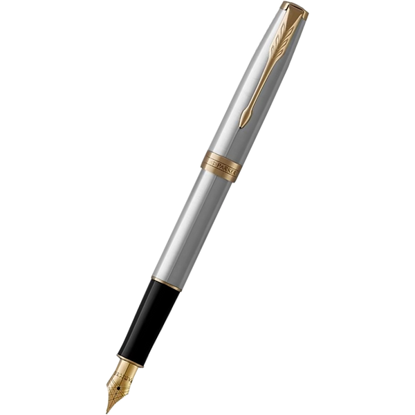 Parker Sonnet Stainless Steel with Gold Trim Fountain Pen-Pen Boutique Ltd