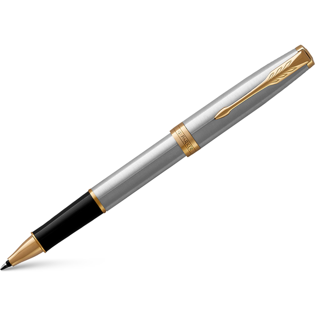 Parker Sonnet Stainless Steel with Gold Trim Rollerball Pen-Pen Boutique Ltd